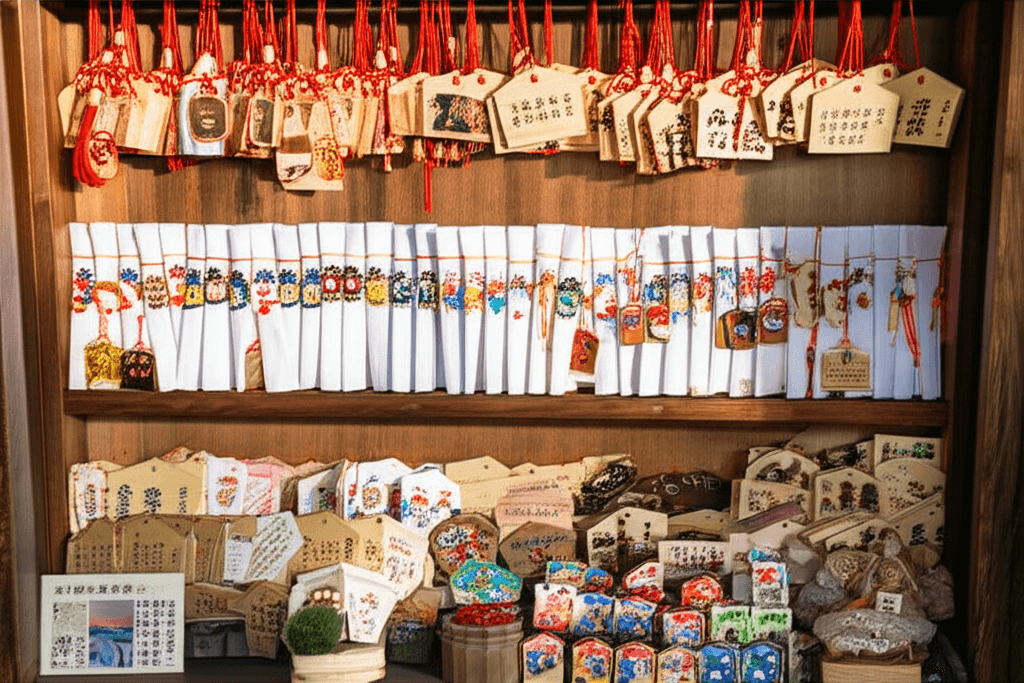 お守りとおみくじの展示